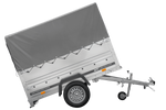 Remorque légère 200x106 UNITRAILER GARDEN 200 KIPP avec ridelles BIS, châssis H-800 et bâche grise