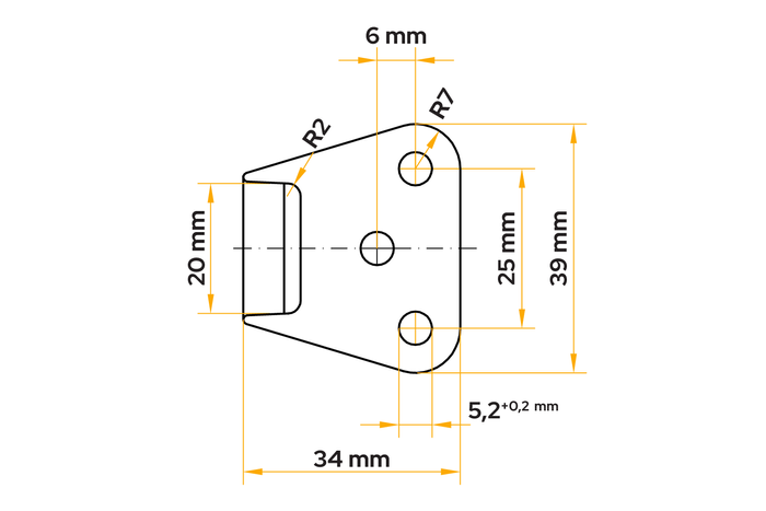 Support d'attelage latéral WINTERHOFF BVSG 60-A pour attelage latéral de remorque