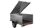 Remorque légère 200x125 UNITRAILER GARDEN 201 KIPP avec ridelles supplémentaires et bâche en aluminium
