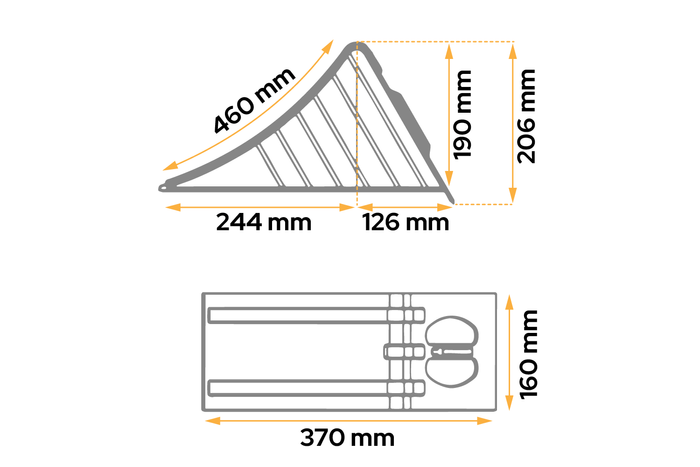 Cale de roue avec support de montage AL-KO UK46, h:206mm