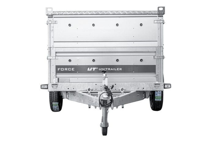 Remorque à un essieu sur ressorts 264x125 UNITRAILER FORCE 264/R KIPP avec côtés BIS et couvercle en aluminium