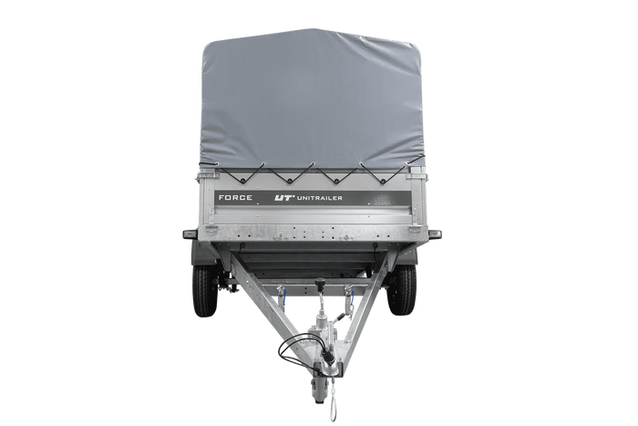 Remorque à un essieu sur ressorts 264x125 UNITRAILER FORCE 264/R KIPP avec châssis H-800 et bâche grise