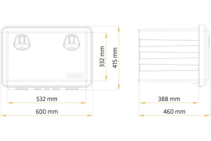 Boîte, coffre à outils DAKEN 81104 JUST 600x415x460mm 70l