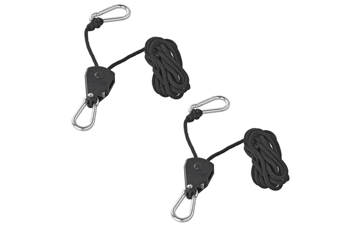 Ensemble de deux palans à corde ProPlus 320054 : palan à cliquet et à corde de 2,5 m et 68 kg