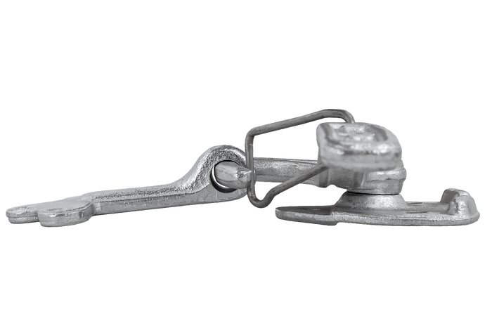 Attelage latéral gauche avec fixation WINTERHOFF WV 10-L + WVG 10-A, fermeture latérale complète remorque