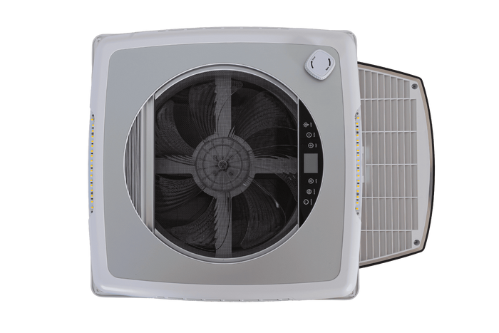 Ventilateur de toit automatique PUNDMANN PLUS FAN pour camping-car avec éclairage et store enrouleur 400×400 mm