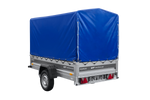 Remorque légère 230x125 UNITRAILER FORCE 230 KIPP avec châssis H-1100 et bâche bleue