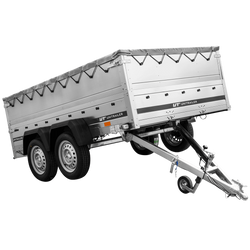 Remorque à deux essieux 264x150 UNITRAILER GARDEN 265/2 KIPP avec ridelles BIS, châssis H-0 et bâche grise
