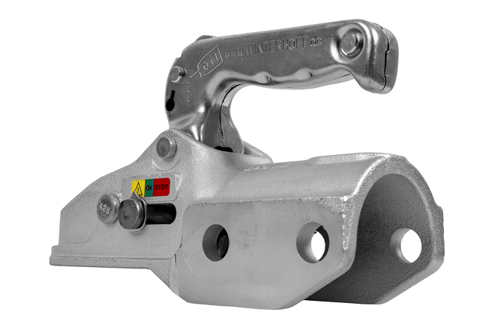 Attelage à boule WINTERHOFF WW 350-RCH-1616 pour remorque de 3500 kg avec timon tubulaire de 60 mm, en fonte