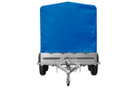 Remorque à deux essieux 264x125 UNITRAILER GARDEN TRAILER 264/2 KIPP avec châssis H-1100 et bâche bleue