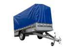 Remorque porte-voitures 264x125 UNITRAILER FORCE 264 KIPP avec châssis H-1100 et bâche bleue