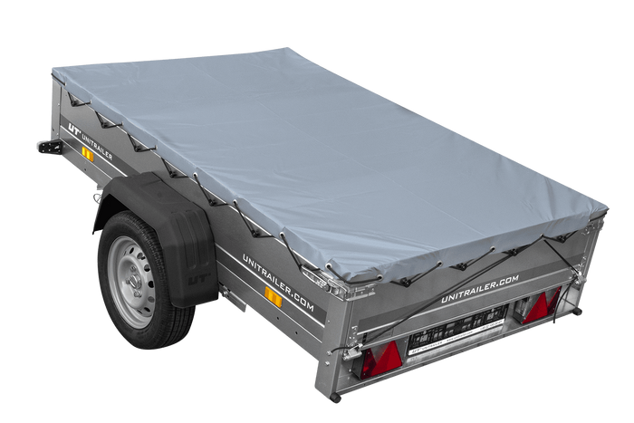Remorque sur ressorts 200x125 UNITRAILER GARDEN 201/R KIPP avec châssis H-0 et bâche grise