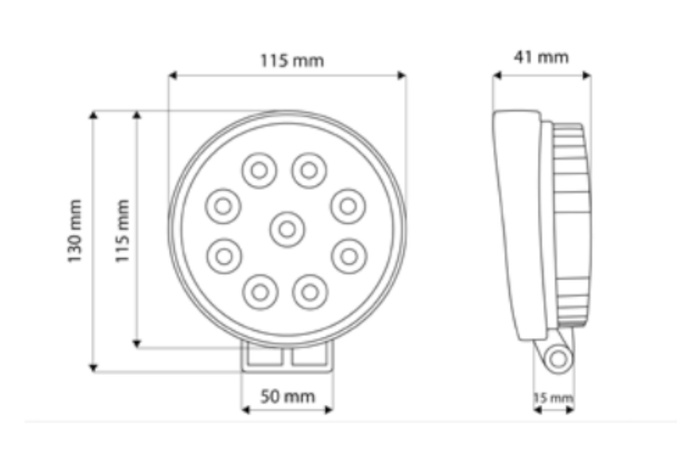 Lampe de travail LED réflecteur TT TECHNOLOGY TT.13216 9xLED 2150lm