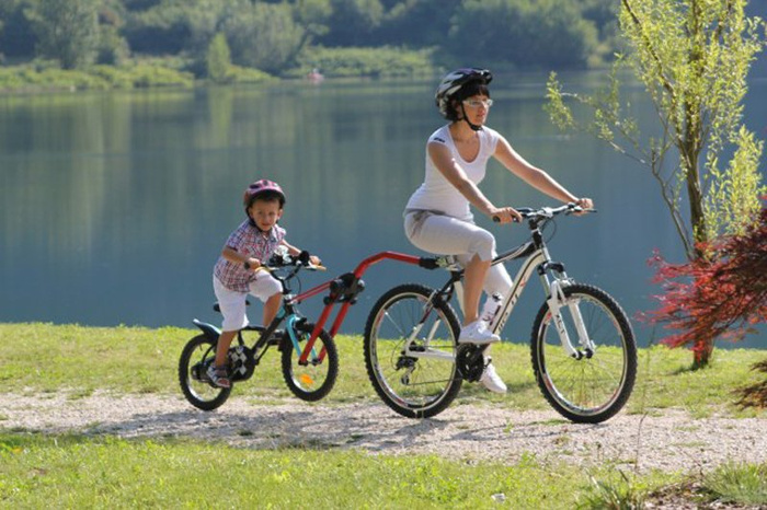 Barre de remorquage pour vélo Trail Angel - Rouge