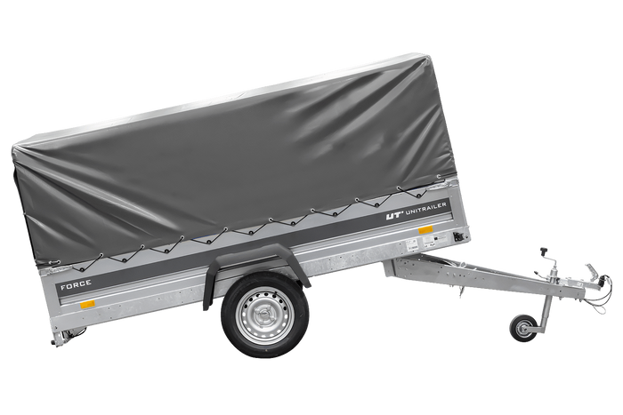 Remorque 264x125 UNITRAILER FORCE 264 KIPP avec châssis H-800 et bâche grise