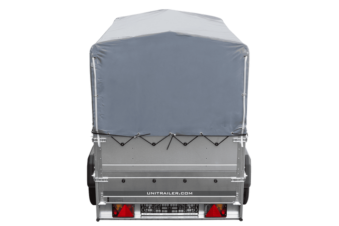 Remorque légère sur ressorts 200x125 UNITRAILER GARDEN 201/R KIPP avec côtés BIS, châssis H-800 et bâche grise