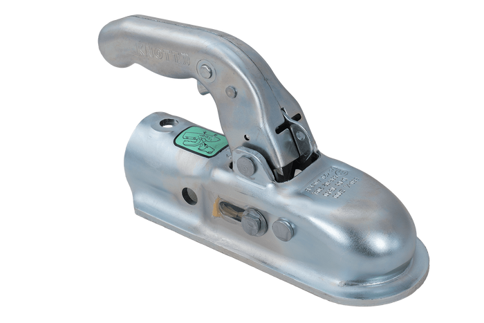 Attelage à boule KNOTT K20-B pour remorque de 2 000 kg avec timon tubulaire de 45 mm, en fonte