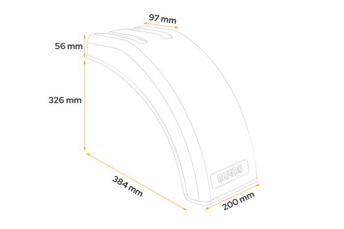 Demi-garde-boue pour remorque DOMAR DR1012201 passage de roue 384/200mm droit