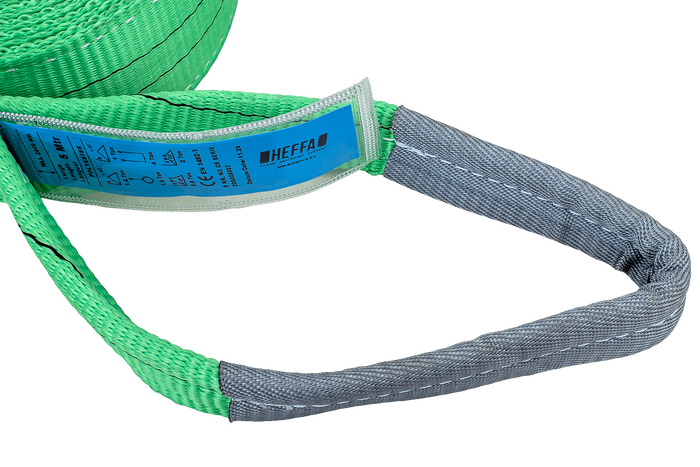 Sangle, élingue de levage HEFFA 5 m/60 mm/2 t avec boucles