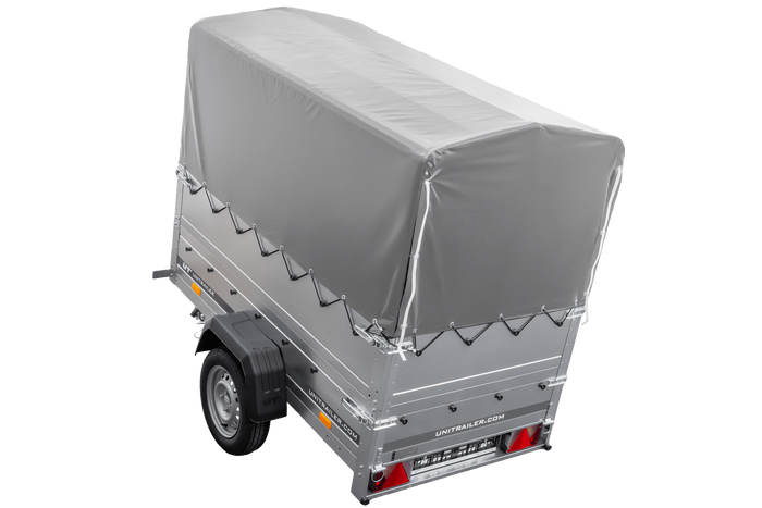 Remorque légère 200x106 UNITRAILER GARDEN 200 KIPP avec ridelles BIS, châssis H-800 et bâche grise