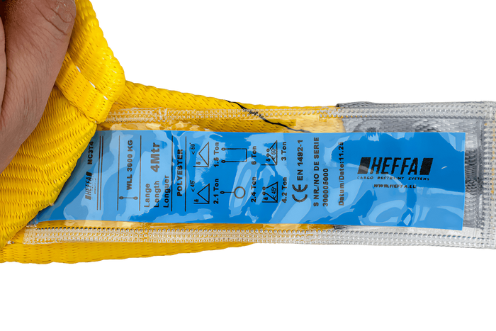 Sangle, elingue de levage HEFFA 4 m/90 mm/3 t avec boucles