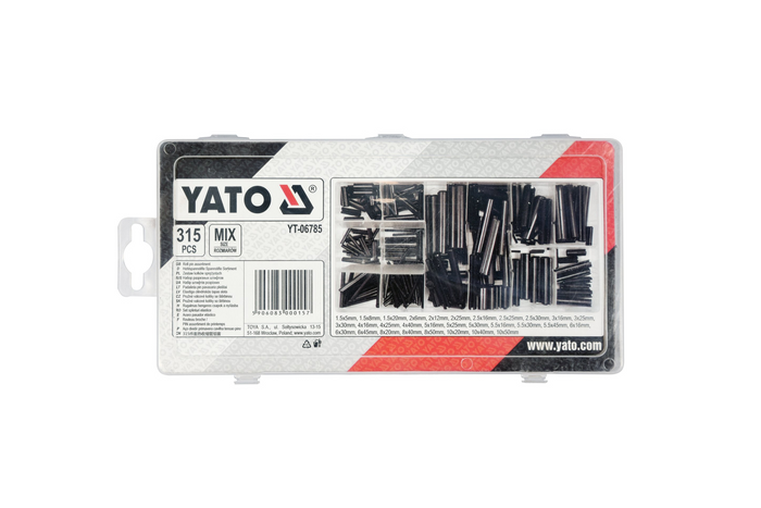 Lot de 315 goupilles élastiques YATO YT-06785 de tailles assorties