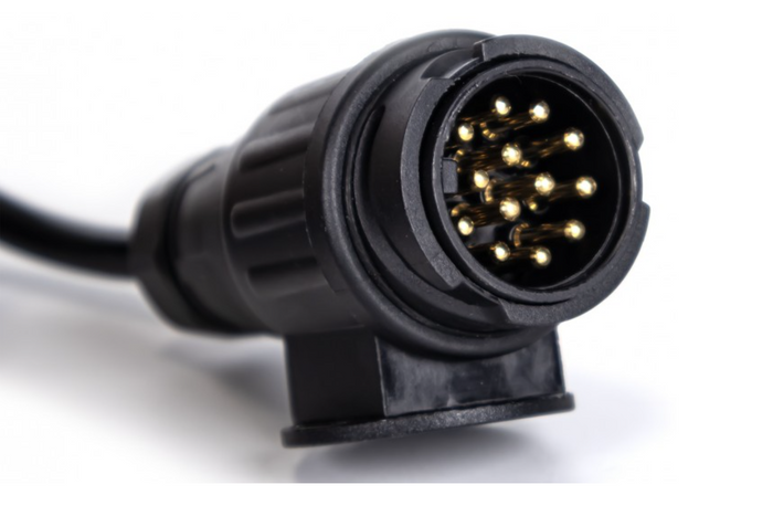 Câble électrique spiralé KAMAR E1384-A 1,5 m, prise/fiche 12 V 13 broches