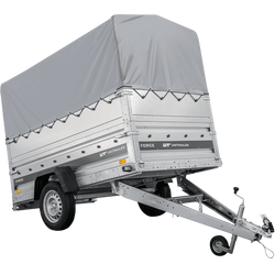 Remorque porte-voitures 230x125 UNITRAILER FORCE 230 KIPP avec ridelles BIS, châssis H-800 et bâche grise