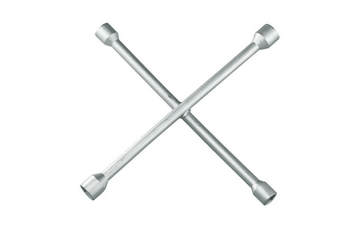 Clé à roue de voiture en croix pour lampe torche