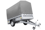 Remorque porte-voitures sur ressorts 230x125 UNITRAILER FORCE 230/R KIPP avec châssis H-1100 et bâche grise