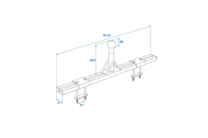 Adaptateur porte-vélos ProPlus 330238 pour barre de remorquage de caravane de 760 mm
