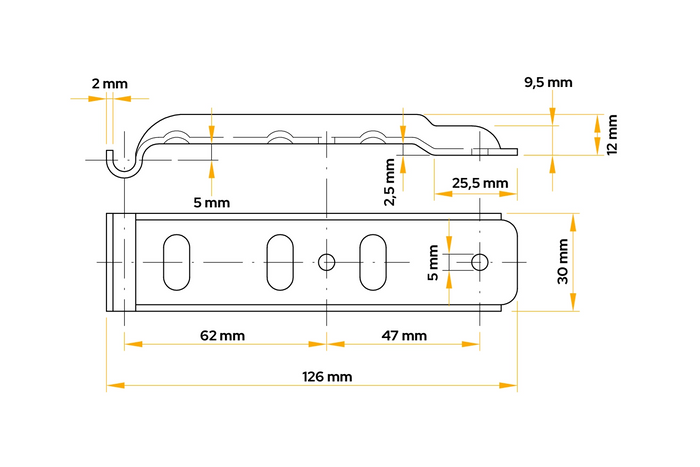 Attelage latéral avec fermoir UNITRAILER BV 10-1+BVG 10-B fermeture latérale complète pour remorque