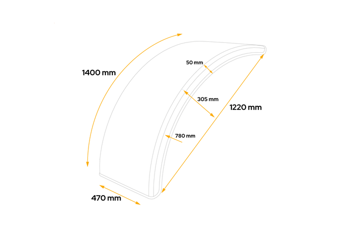 Garde-boue pour machines agricoles 20-28" DOMAR T10135, passage de roue 1220/470 mm