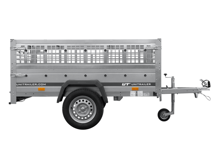 Remorque à un essieu 200x125 UNITRAILER GARDEN 201 KIPP avec côtés en filet