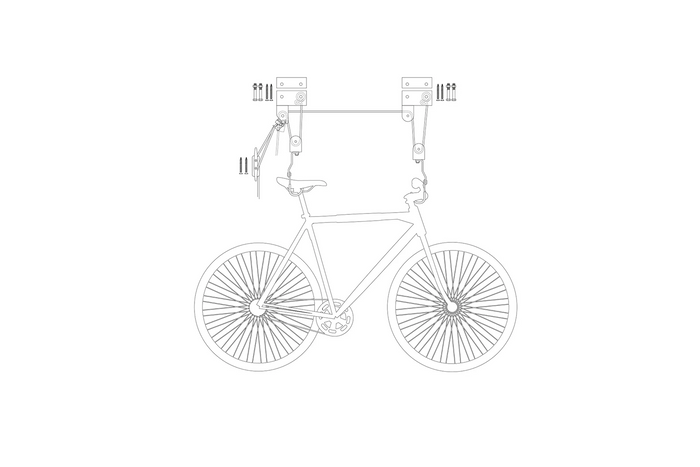 Support de plafond ProPlus 730915V01 pour vélo, kayak ou échelle, capacité 57 kg
