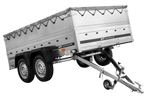 Remorque à deux essieux 264x150 UNITRAILER GARDEN 265/2 KIPP avec ridelles BIS, châssis H-0 et bâche grise