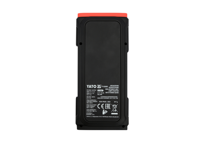 Démarreur de voiture YATO YT-83085 de 16 000 mAh avec démarrage de secours et charge par induction