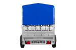 Remorque à un essieu sur ressorts UNITRAILER GARDEN 201/R KIPP 200x125 avec côtés en filet, châssis H-800 et bâche bleue