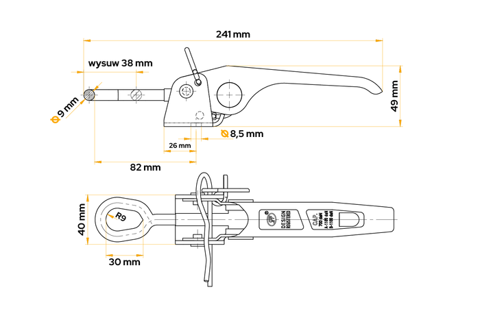 Attelage latéral excentrique ZB-03 verrouillage latéral remorque