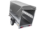 Remorque à un essieu 230x125 UNITRAILER FORCE 230 KIPP avec ridelles grillagées, châssis H-800 et bâche grise
