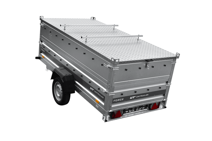 Remorque à un essieu 264x125 UNITRAILER FORCE 264 KIPP avec côtés BIS et bâche en aluminium