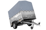 Remorque légère sur ressorts 200x125 UNITRAILER GARDEN 201/R KIPP avec ridelles BIS, châssis H-800 et bâche grise