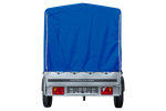 Remorque voiture 264x125 UNITRAILER GARDEN 264 KIPP avec châssis H-1100 et bâche bleue