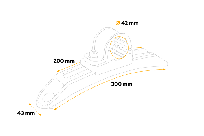 Support de montage de garde-boue DOMAR DK8148, support réglable de diamètre 42 mm