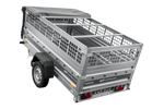 Remorque à un essieu 230x125 UNITRAILER FORCE 230 KIPP avec côtés grillagés, châssis H-0 et bâche grise