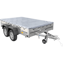 Remorque porte-voitures 264x150 UNITRAILER GARDEN 265/2 KIPP avec châssis H-0 et bâche grise