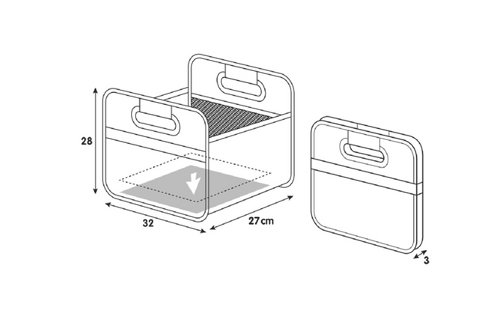 LAMPA Shop&amp;Store M panier de coffre pliable organisateur de voiture 32x27cm