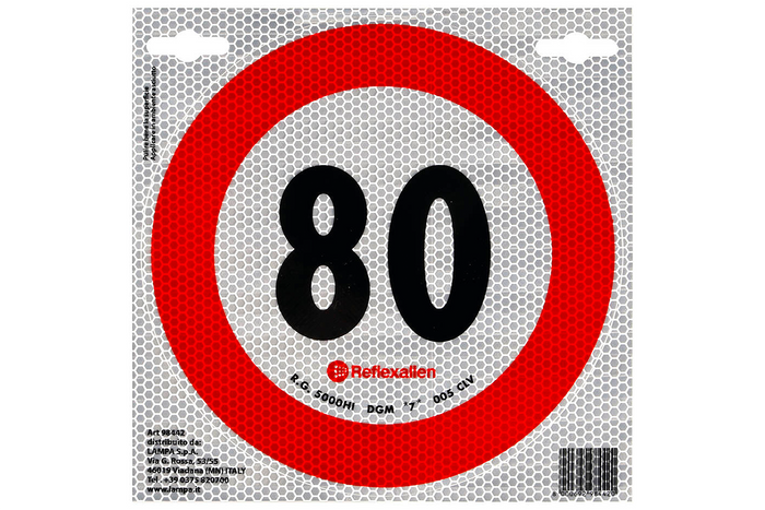 Autocollant réfléchissant LAMPA panneau de limitation de vitesse 80 km/h B-33
