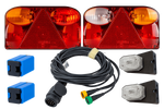 Kit d&#39;éclairage : feux arrière FRISTOM FT-088 + feux de position latéraux ASPÖCK FLEXIPOINT I + faisceau MANTES 5,2 m 13 broches