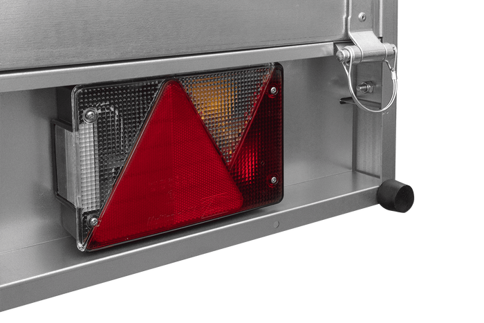 REMORQUE DE JARDIN 264 KIPP AVEC ROUE JOINTE ET COUVERCLE PLAT GRIS